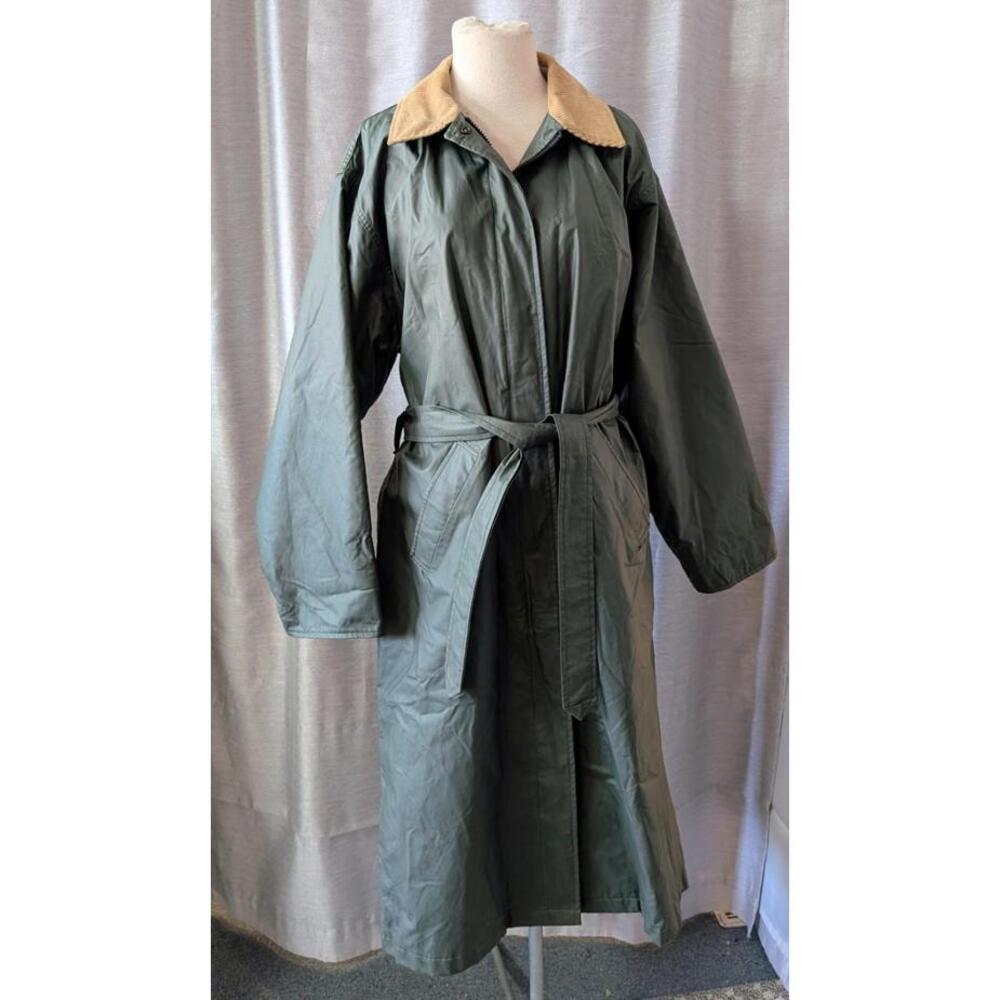 Vintage 80s Coat 90s Olive Green Woolrich Women's Plaid Lined  Waterproof Coat M